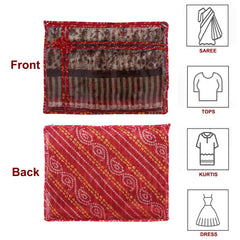 Kuber Industries Bandhani Print PVC Foldable Single Saree Cover|Clothes Storage For Saree, Lehenga, Suit With Transparent Pack of 4 (Multicolour)