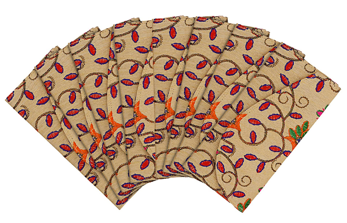 Kuber Industries Embroidery Premium Shagun Gift Envelopes for Weddings & Special Occasion-Pack of 8 (Cream)