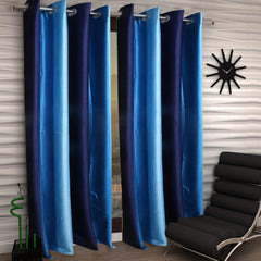 Kuber Industries Polyester 6 Pieces 7 Feet Eyelet Door Curtain (Blue) -CTKTC12973