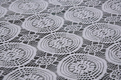 Kuber Industries Circle Design Cotton 4 Seater Center Table Cover - (White)-KUBMART02717