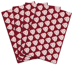 Kuber Industries Flower Design 4 Pieces PVC Refrigerator/Fridge Multipurpose Drawer Mat Set (Maroon) CTKTC33638