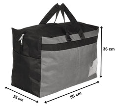 Kuber Industries Canvas Multi-Purpose Storage Bag/Clothing Storage Organizer,Set of 2 (Black & Grey)