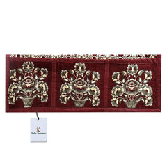 Kuber Industries Cotton Refrigerator Cover Set With 6 Utility Pockets (Maroon)