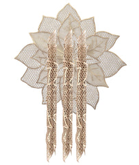 Kuber Industries Flower Design Soft Leather Table Placemats, Set of 4 (Gold)-HS43KUBMART26100, Standard