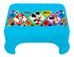 Kuber Industries Disney Mickey Minnie Print Square Plastic Bathroom Stool, Adults Simple Style Stool Anti-Slip with Strong Bearing Stool for Home, Office, Kindergarten (Blue) -HS_35_KUBMARTS17706