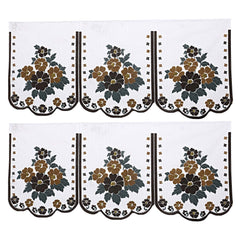 Kuber Industries Flower Cotton 7 Piece 5 Seater Sofa Cover with Center Table Cover (Brown) - CTKTC022293