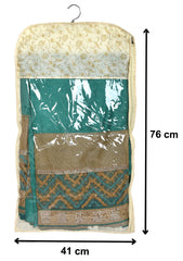 Heart Home Metalic Print Waterproof Clothes Storage Bag Wardrobe Hanging Protective Cover Zipper Dust Cover Suitable for Wardrobe Storage and Travel (Gold)-Pack of 9-KUBMART15524