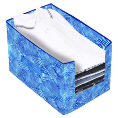Kuber Industries Laheriya Printed Non Woven Shirt Stacker Wardrobe Organizer Set, (Blue) - CTKTC35098