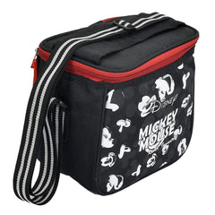 Kuber Industries Disney Print Insulated Lunch Bag for Office Men, Women and Kids - Tiffin Bag for School, Picnic, Camping, Outdoor (Black, Canvas)