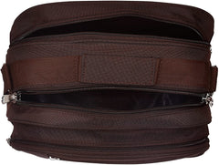 Kuber Industries Canvas Shoulder Bag Messenger Bag Crossbody Bag Work Bag Vintage Multi-Function (Brown) (HS_37_KUBMART020100)