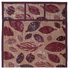 Heart Home Leaf Printed PVC Fridge Top Cover with 6 Utility Side Pockets (Maroon)