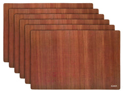 Kuber Industries Lining Design 6 Pieces PVC PVC 6 Piece Dining Table Placemat Set,Brown, Standard (HS_37_KUBMART020141)