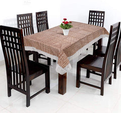 Kuber Industries 60"x 90" Wooden Design PVC Table Cover for Dining Table and 6 Seater Dining Table (Brown) (HS_36_KUBMART018516)