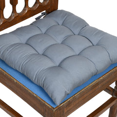 Heart Home Square Chair Pad/Cushion|Quilted Microfiber Fabric & Solid Color|Soft & Comfortable Sitting|Size 45 x 45 x 1CM, Pack of 2 (Grey)