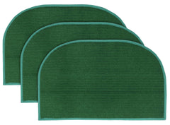 Kuber Industries D-Shape Durable Microfiber Door Mat, Heavy Duty Doormat,(Set of 3, 14'' x 23'', Green)-KUBMART12163