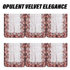 Heart Home Sofa Cover Set | Sofa Slip Cover Set | Brown Flower Sofa Cover | Velvet 5 Seater Couch Cover | Sofa Slipcover Set | Sofa Cover for Living Room | Cream