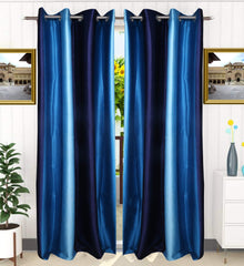 Kuber Industries Polyester 6 Pieces 7 Feet Eyelet Door Curtain (Blue) -CTKTC12973