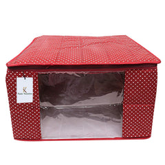 Kuber Industries Cotton 2 Pieces Three Layer Quilted Extra Large Saree Cover (Maroon & Blue)-CTKTC013492