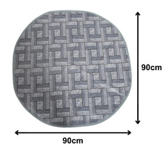 Heart Home Round Check Design Both Sided Bed Server Food Mat, Bedsheet Protector, Oil & Waterproof (Grey)-HS_38_HEARTH21049