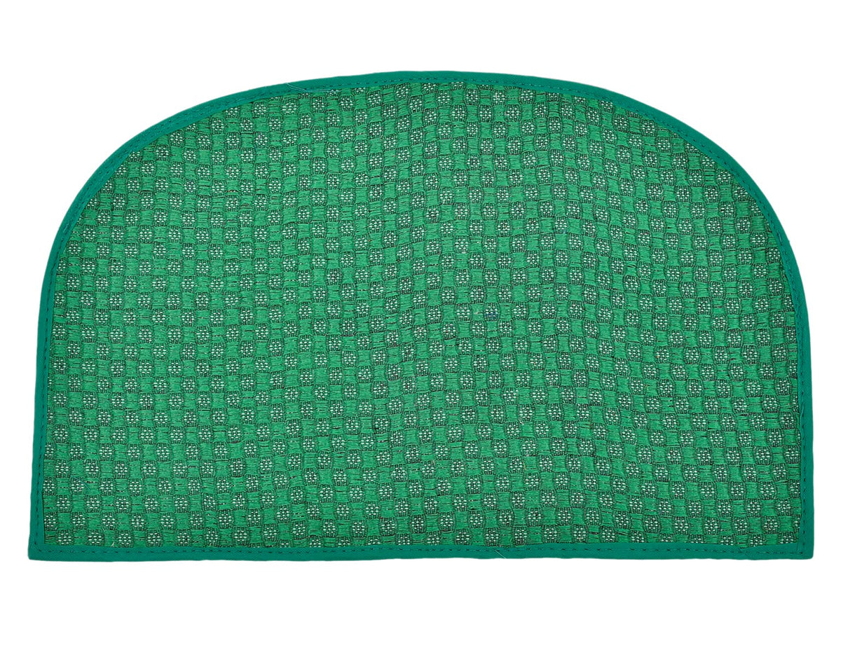 Heart Home D Shape Indoor Outdoor Anti-Slip Rubber Door Mat, 21"x14" (Green)-47HH01288