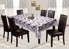 Kuber Industries Cairy Design PVC 6 Seater Dining Table Cover 60"x90" (Cream)- CTKTC032459