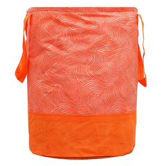 Fun Homes Printed 2 Pieces Waterproof Non-Woven Laundry Bag,Toy Storage,Laundry Basket Organizer 45 L (Pink & Orange)