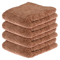 Kuber Industries Cleaning Towel | Reusable Cleaning Cloths for Kitchen | Duster Towel for Home Cleaning | 350 GSM Cleaning Cloth Towel for Car | Bike | 30x60 | Pack of 4 | Brown