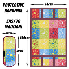 Heart Home Fridge Top Cover & Handle Cover Set | Fridge Top & Handle Cover Set | Refrigerator Cover & Handle Cover Combo Set | Check Fridge & Handle Cover | Yellow