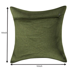 Kuber Industries Cotton 3 Pieces Cushion Cover Set (Green) -CTKTC8883, Standard