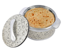 Heart Home Designer BPA Free Food Grade Inner Stainless Steel Casserole Keeps Chapati, Food, Curry With Lid, 2000ml (Brown)-HS42KUBMART25018