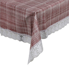 Kuber Industries Lining Printed PVC 6 Seater Dinning Table Cover 60"x90" (Brown)-HS43KUBMART25651