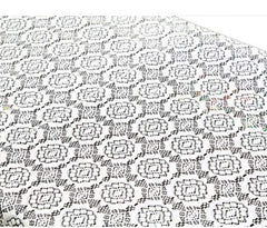 Kuber Industries Circle Design Cotton 4 Seater Center Table Cover - (Cream) KUBMART02718