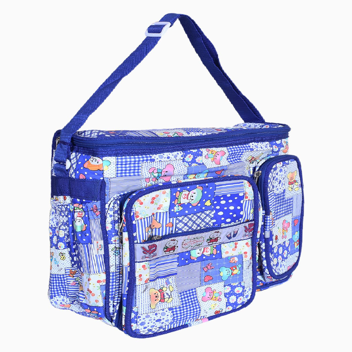 Heart Home PVC Multiuses Teddy Cartoon Print Mothers Bag/Diapers Bag With Handle For Traveling, storing (Blue) 52HH4013