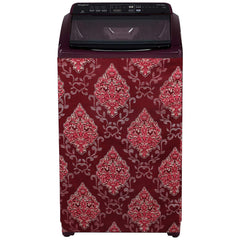 Kuber Industries Floral Design Cotton Top Load Fully Automatic Washing Machine Cover (Maroon)-CTKTC014425