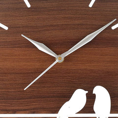 Kuber Industries Designer Wooden Decorative Round Shaped Wall Clock for Home Décor Size 25 x 25 (Brown)