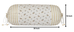 Kuber Industries Leaf Design Premium Cotton Bolster Covers, 16 x 30 inch, Set of 4 (Cream), Standard (HS_37_KUBMART019996)