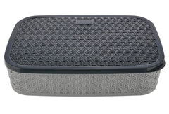 Kuber Industries BPA Free Plastic Food Grade, Odourless, Microwave/Refrigerator Safe Masala Box, Masala Dabba, Spice Container with 6 Containers & 2 Spoons (Grey)