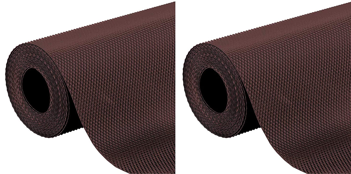 Kuber Industries 2 Pieces Multipurpose Diamond Textured Super Strong Anti-Slip Mat Liner,Size 45X300 Cm (3 Meter Roll, Brown) CTKTC045531
