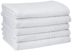 Kuber Industries 5 Piece 400 GSM Cotton Bath Towel - 27" x 54", White (TowelWHITETWL0101)