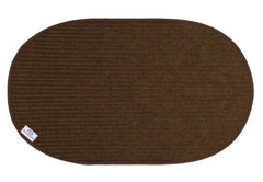 Heart Home Microfiber Durable Heavy Duty Easy Clean, Waterproof, Low-Profile Oval Door Mat for Indoor Outdoor Entry, Patio, Garage (Standard, 14'' x 23'', Brown, Set of 3)-HEART12095