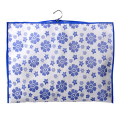 Kuber Industries Flower Printed 3 Pieces Half Transparent Non Woven Men's Coat Blazer Cover (Blue) -CTMTC39452