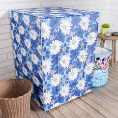 Heart Home Washing Machine Cover | Sun Flower Print Washing Machine Cover | PVC Front Load Washing Machine Cover | Blue