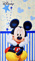 Kuber Industries Disney Mickey Print Polyester Special Blackout Long Crush Eyelet Door Curtain 7 Feet (Cream)-KUBMART021