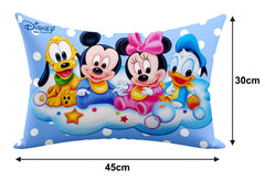 Kuber Industries Disney Print Sleeping Pillow for Kids|Small Pillow for Baby|Soft Microfiber Pillow|Size 12x18 (Sky Blue)