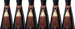 Kuber Industries Beads Beautiful Design Polyester 6 Pieces Curtain Tie Back Tassel Set (Light Brown) CTKTC33544