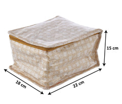 Kuber Industries Check Design Laminated PVC Jewelry Organiser Jewelry Storage Bags for Necklace, Earrings, Rings, Bracelet With 10 Transparent Pouches (Brown)-HS43KUBMART25832