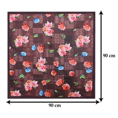Heart Home Bed Server|PVC Rose Floral & Strips Print Both Sided Food Mat|Waterproof Mattress Protector, 35x35 Inch (Multicolor)