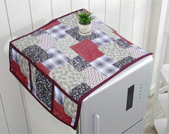 Kuber Industries Floral PVC Fridge Top Cover - Cream