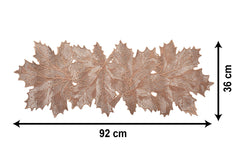 Heart Home Leaf Design Soft Leather Table Runner for Patios Family Dinner Office Kitchen Table (Copper)-HS43HEARTH26605, Standard