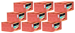 Kuber Industries Leheriya Design 9 Piece Non Woven Saree Cover, Large, Orange - CTKTC15190